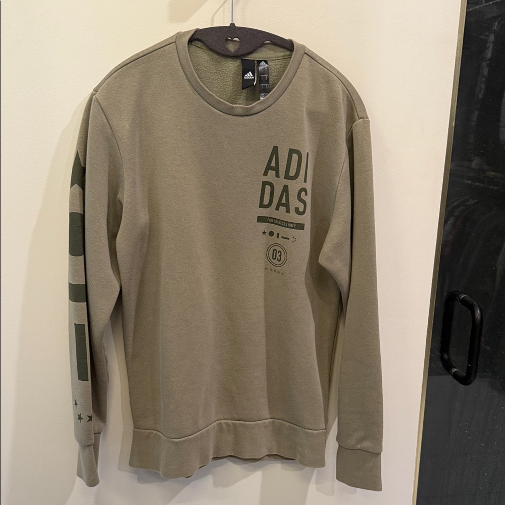 Adidas Men's Khaki Crewneck Sweater